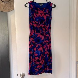 Blue/pink/black floral dress